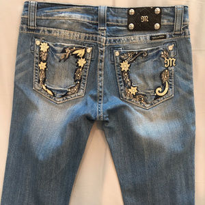 Miss Me Jeans with Leather cut-out